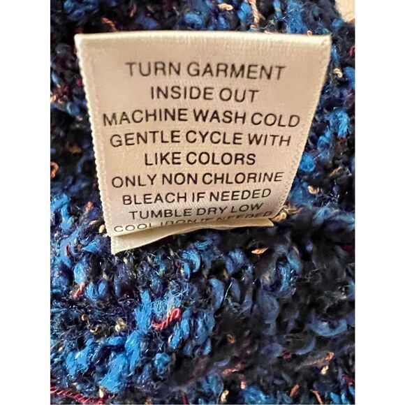 Christopher & Banks Women's Zip-Up Sweater Blue Confetti Knit Size Small - Picture 5 of 7